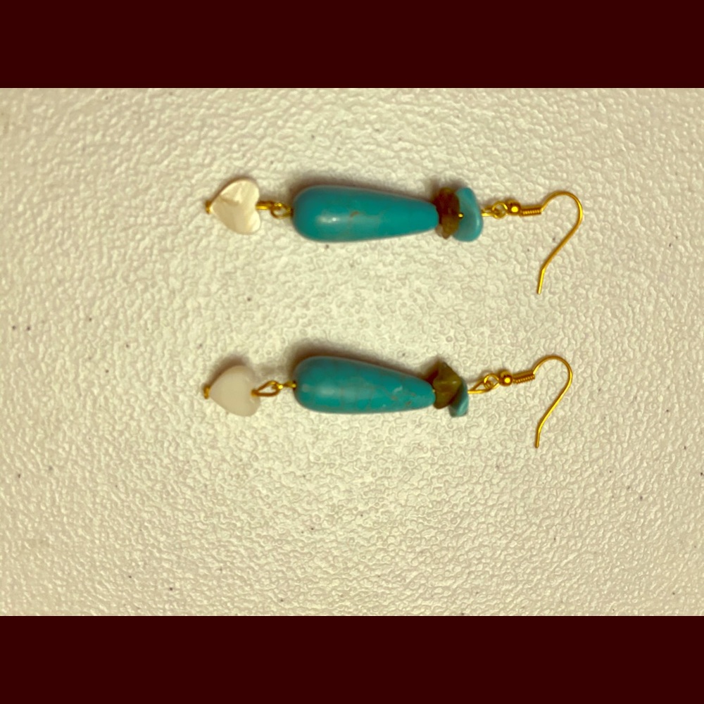 Turquoise Heart Pierced Earrings